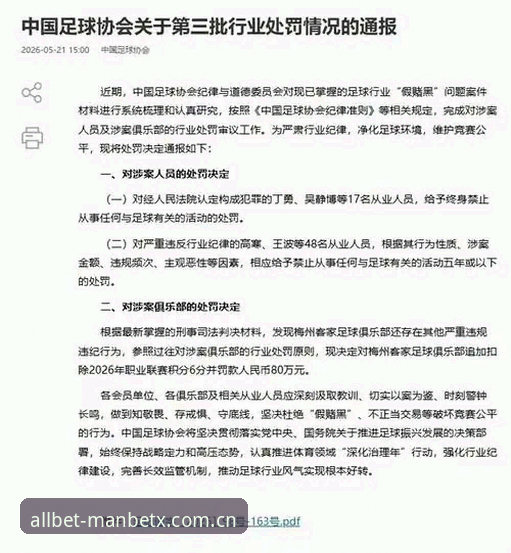 万博体育APP官方下载iOS版 中国足协第三批禁足名单深度评测:行业洗牌与未来趋势分析